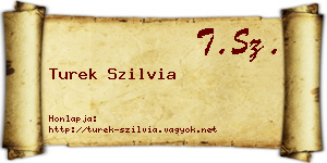 Turek Szilvia névjegykártya